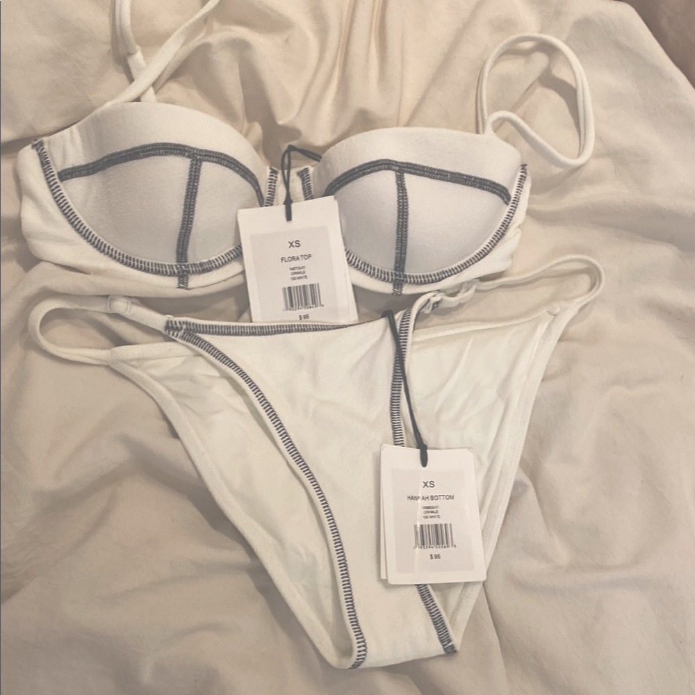 Onia White Bikini Set with Black Trim